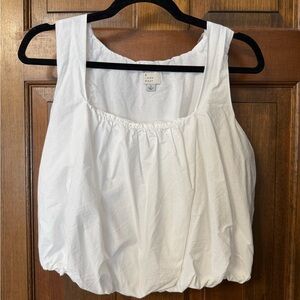 a new day Cotton Bubble White Tank Top